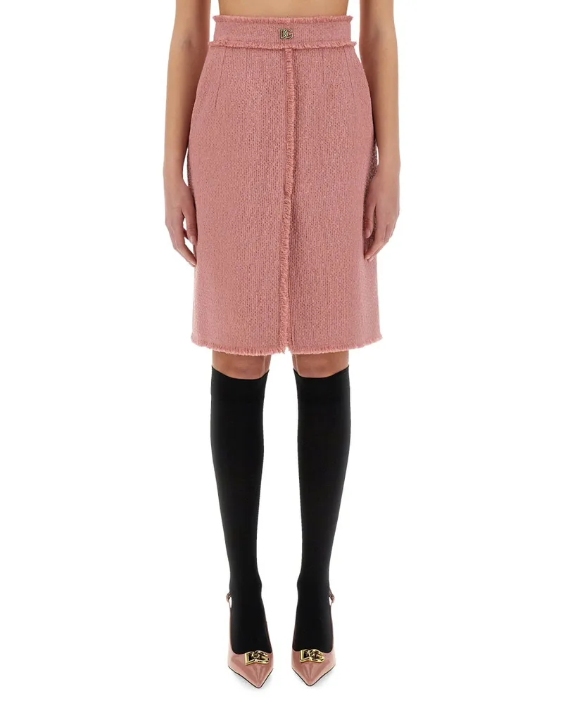Dolce & Gabbana Rachel" Tweed Midi Rock Pink