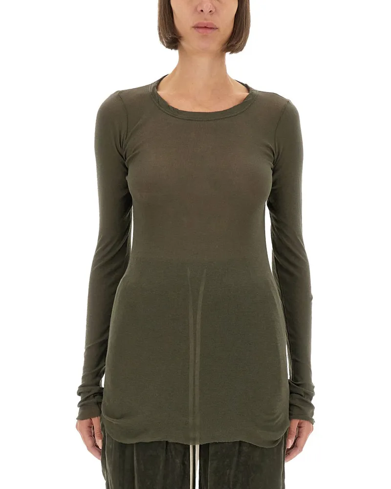 Rick Owens Rib Ls T -Shirt Green