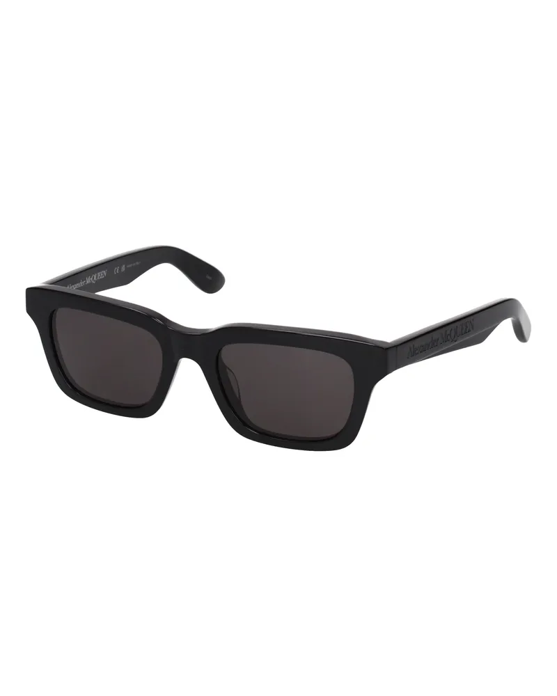 Alexander McQueen Herrens Sonnenbrille aus schwarzem Acetat -
