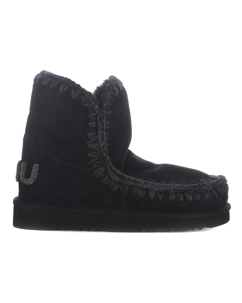 Mou Eskimo18 Glitter" Stiefel aus echtem Wildleder -Schaffell Black
