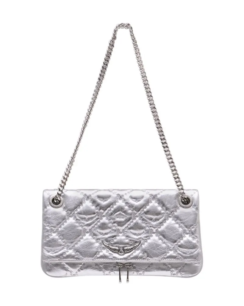 Zadig & Voltaire Portemonnaie Rock Ii mit Kette  Leder Silber Silber