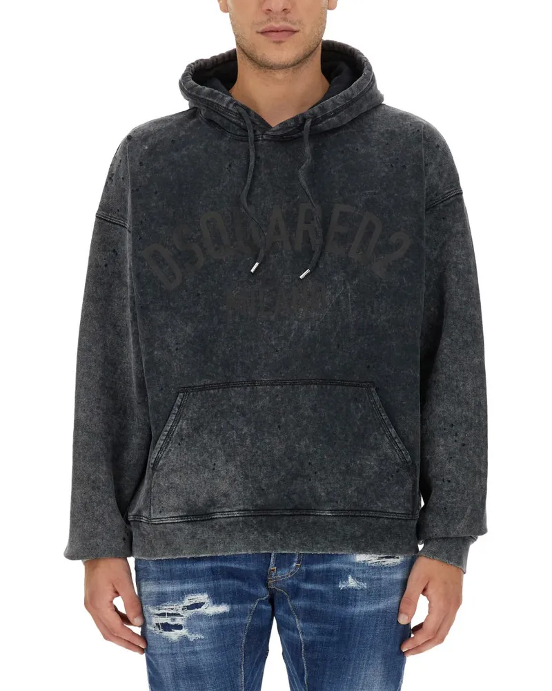 Dsquared2 Sweatshirt mit Logo Black