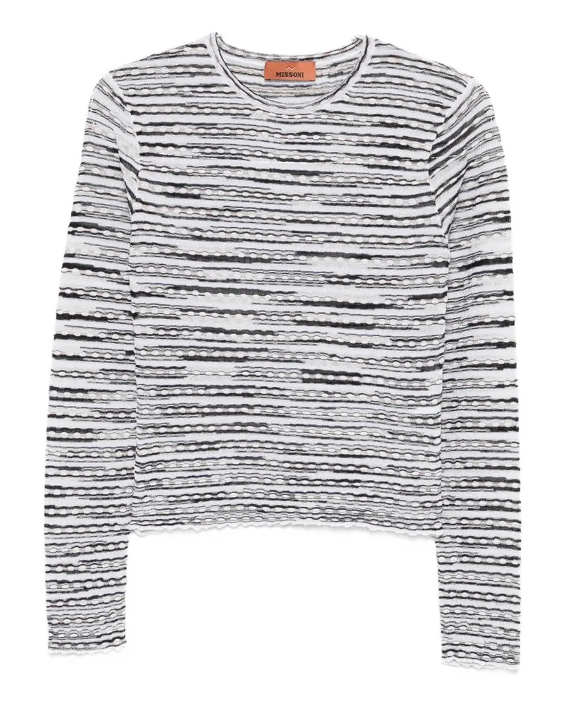 Missoni Rundhalspullover aus -Wollmischung Beige
