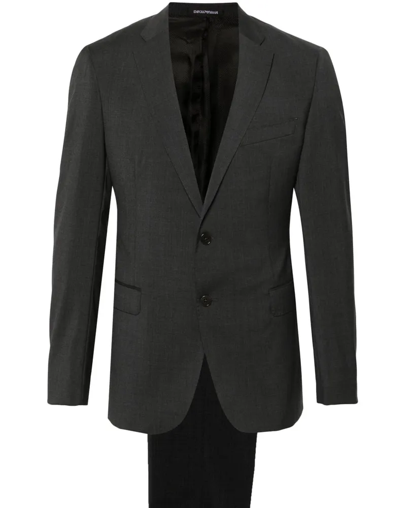 Emporio Armani Wolle Single Breasted Anzug Grey