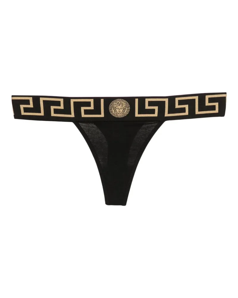 Versace Griechischer Schlüsselkante Tanga Black