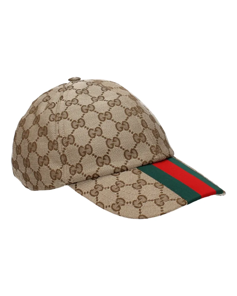 Gucci Herrens Hut Polyester Beige/Ebenholz -