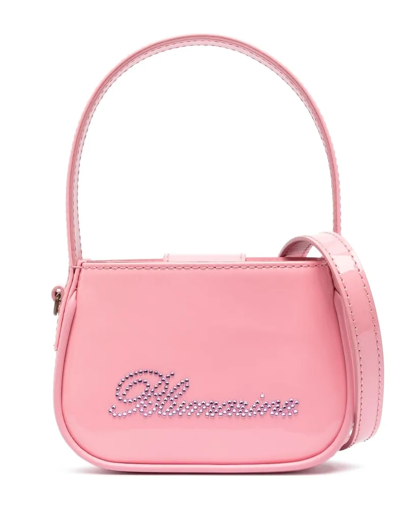Blumarine Logo Patent Lederhandtasche Rosa