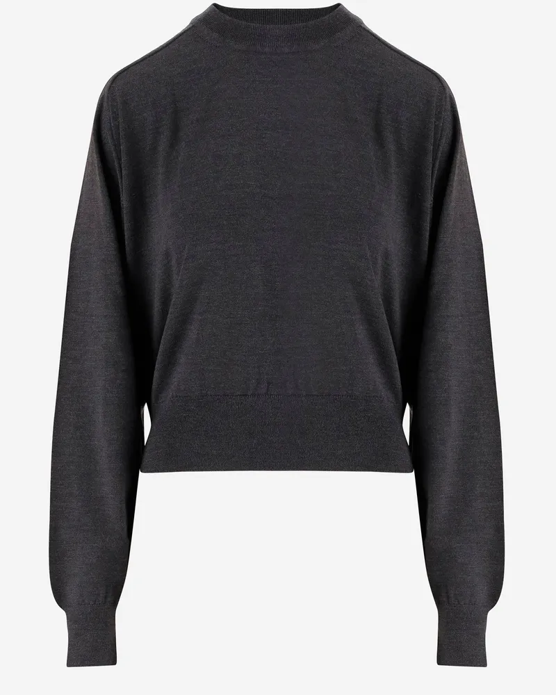 Jacquemus Merino Wollpullover mit Logo -Stickerei Grey