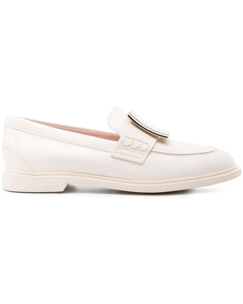 Roger Vivier Viv Ranger Leder -Slipper Cream
