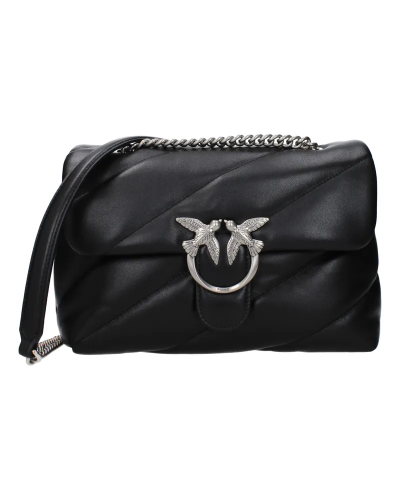 Pinko Umhängetaschen Love Puff Damen Leder Schwarz/Silber -