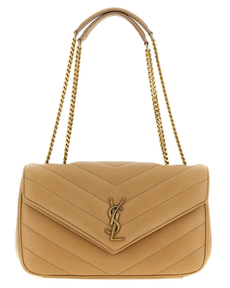 Saint Laurent Loulou“ mittelgroße Umhängetasche Beige