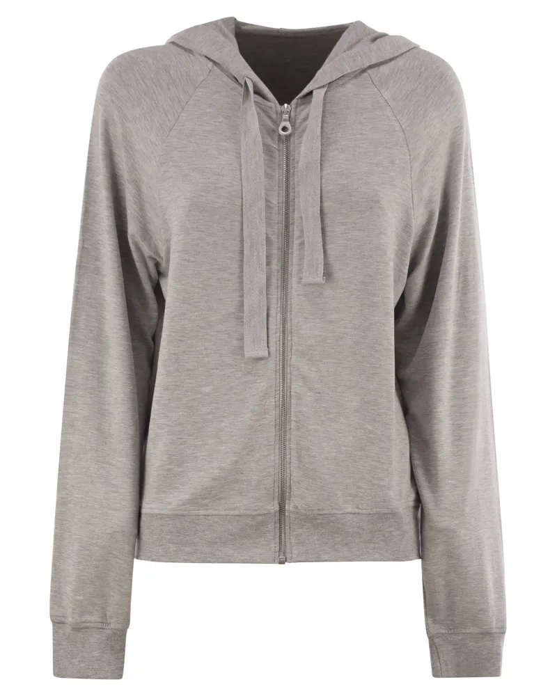 Majestic Majestätischer Viskose -Hoodie Grey