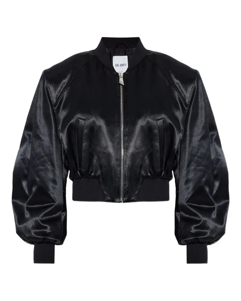 ATTICO Die Attico Satin-Bomberjacke Black
