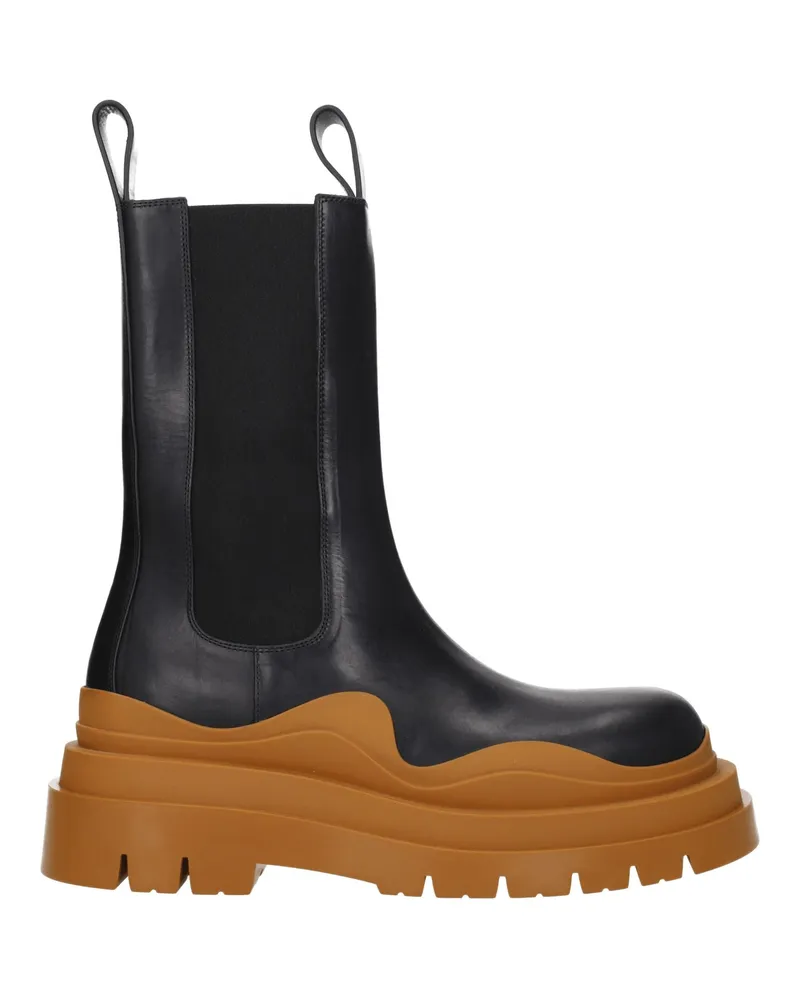 Bottega Veneta Männer 's Lederstiefel Schwarz/Cognac -