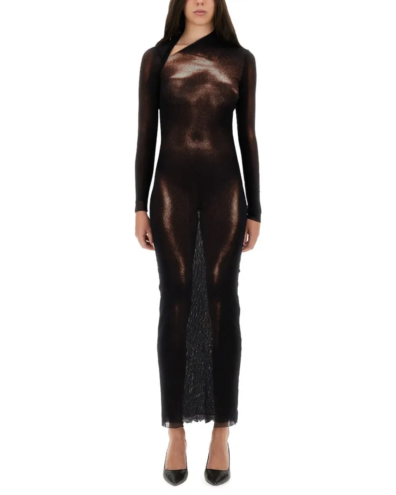 Jean Paul Gaultier Body Dust" Druckkleid Brown
