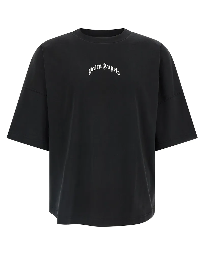 Palm Angels Rücken gebogenes Logo' T -Shirt White