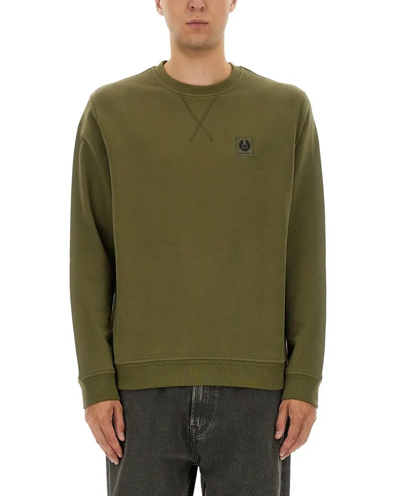 Belstaff Sweatshirt mit Logo Patch Green