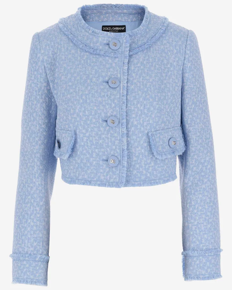 Dolce & Gabbana Rachel Wool Tweed Kurzjacke Purple