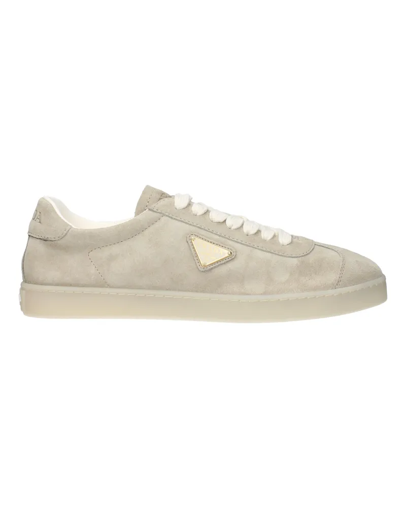 Prada Herrens Sneakers Wildleder Beige/Bimsstein -