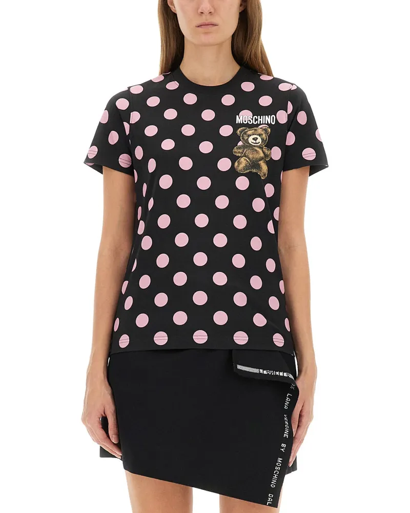 Moschino Teddy Polka Dots" T -Shirt Black
