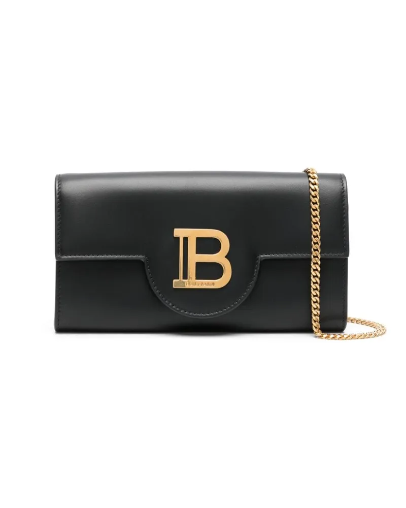 Balmain B Buzz Leder Brieftasche auf der Kette Black