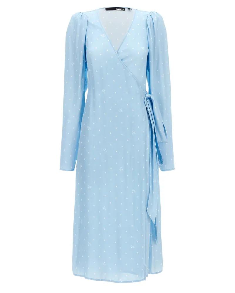 ROTATE Birger Christensen Drehen Sie Birger Christensen 'strukturiertes Midi Wrap' Kleid Light