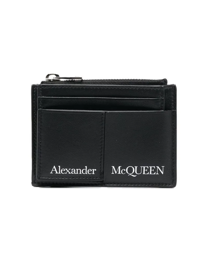 Alexander McQueen Alexander MC Queen Logo Ledermünze Reißverschlusshalter Schwarz