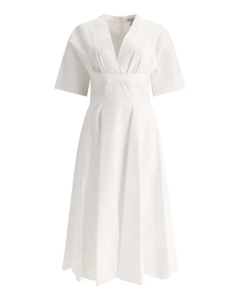 Alaïa Cotton Midi Kleid White