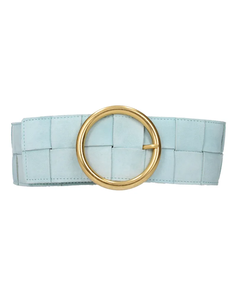 Bottega Veneta Damens Gürtel Wildleder Blau/Aquagrün -