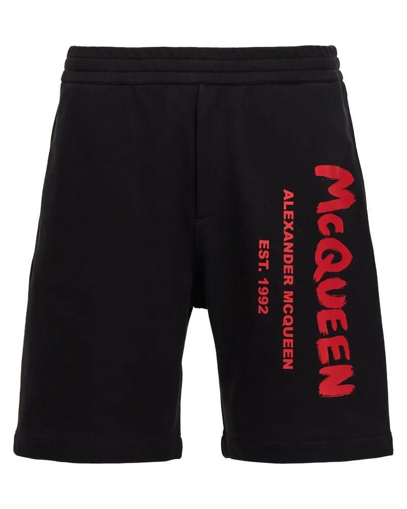 Alexander McQueen Graffiti' Bermuda Shorts Black