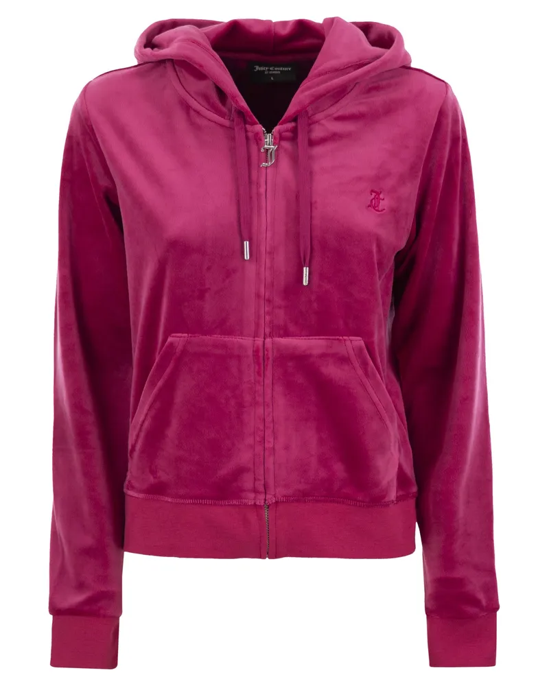 Juicy Couture Cotton Samt Hoodie Pink