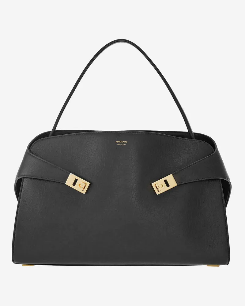 Ferragamo Umarmung weicher Umhängetasche Black