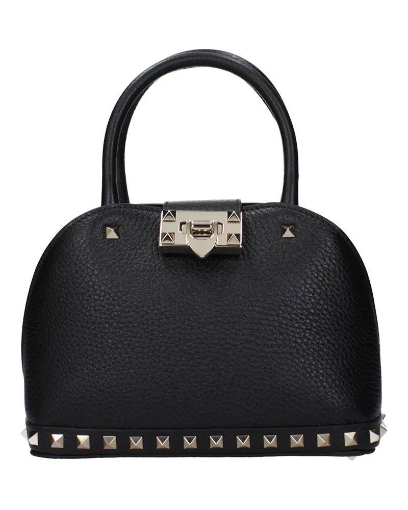 Valentino Garavani Damens Rockstud Handtaschen aus schwarzem Leder -