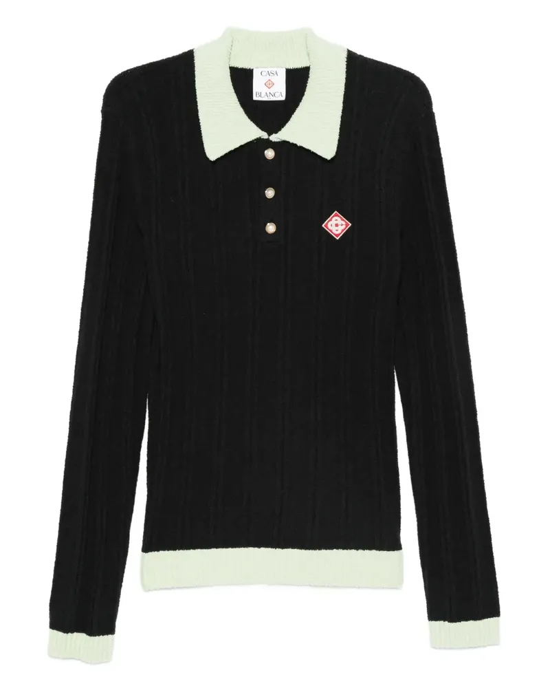 Casablanca Paris Rippenstrick Polo Black