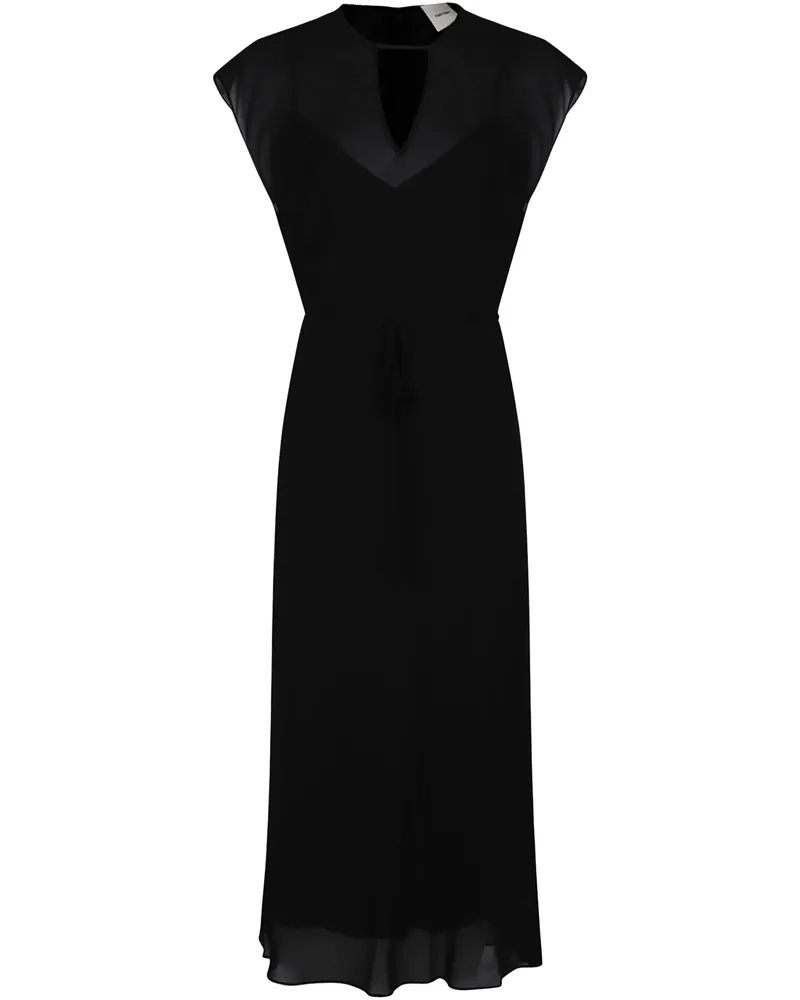 Calvin Klein halb transparentes Midi -Kleid Black