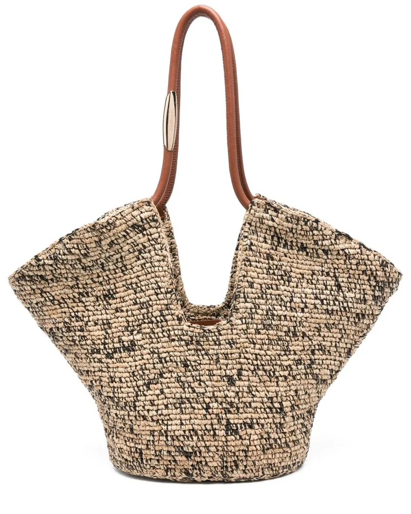 Zimmermann Goldentime Medium Rafia Tote Beige
