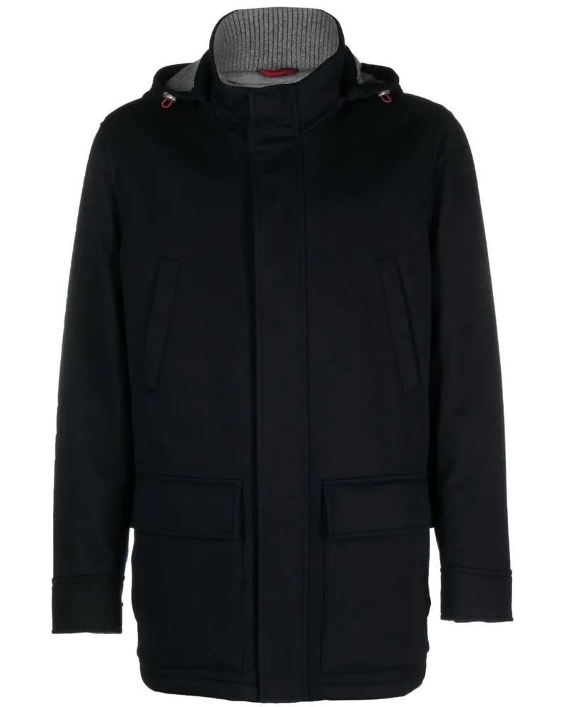 Brunello Cucinelli Cashmere Parka Mantel Blue
