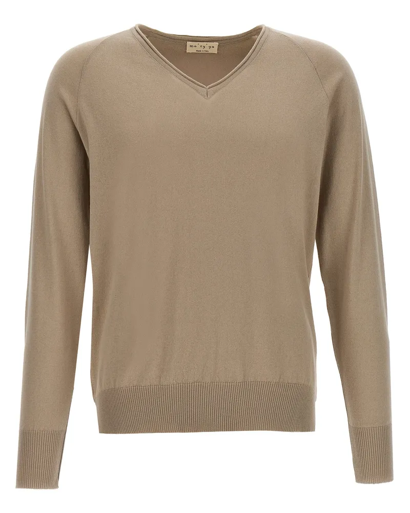 MA'RY'YA Baumwollpullover Beige