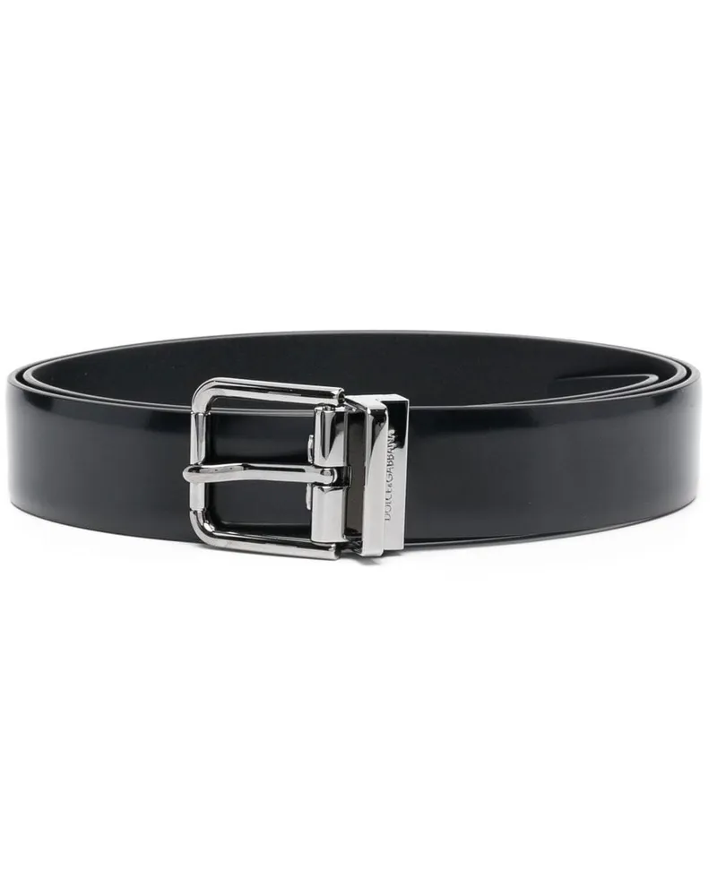 Dolce & Gabbana Süßer & gabbana gebürstete Kalbfalle Ledergürtel Black