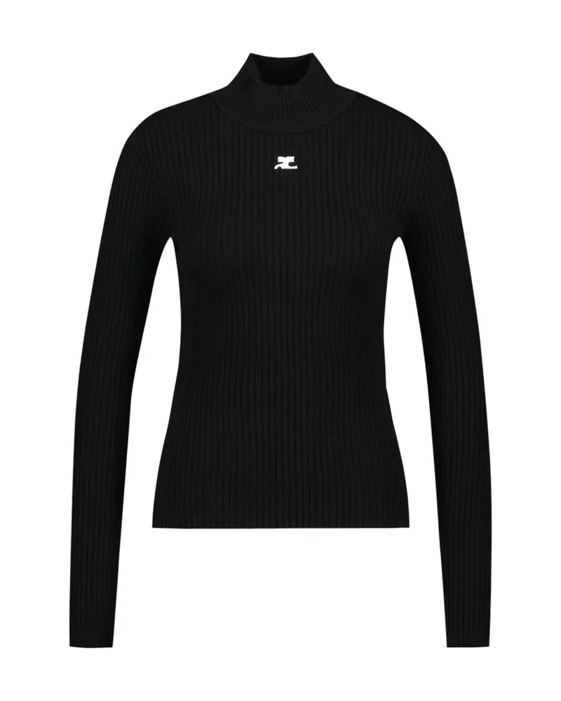 Courrèges Reedition T -Shirt -Courreves Baumwolle schwarz Black