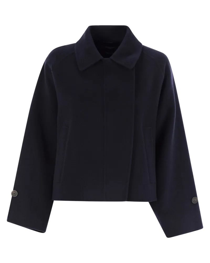 Max Mara Wochenende Max Mara Carella Wolle Drap Crop Mantel Blue