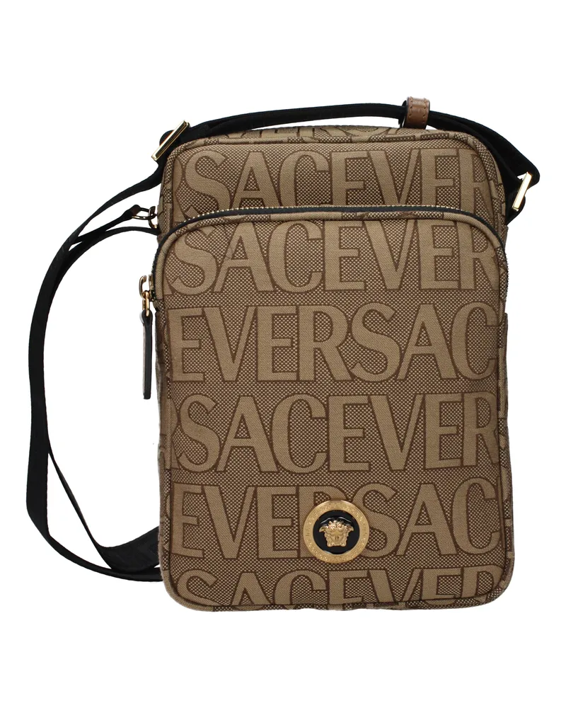 Versace Herrens Umhängetasche Stoff Beige/Braun -
