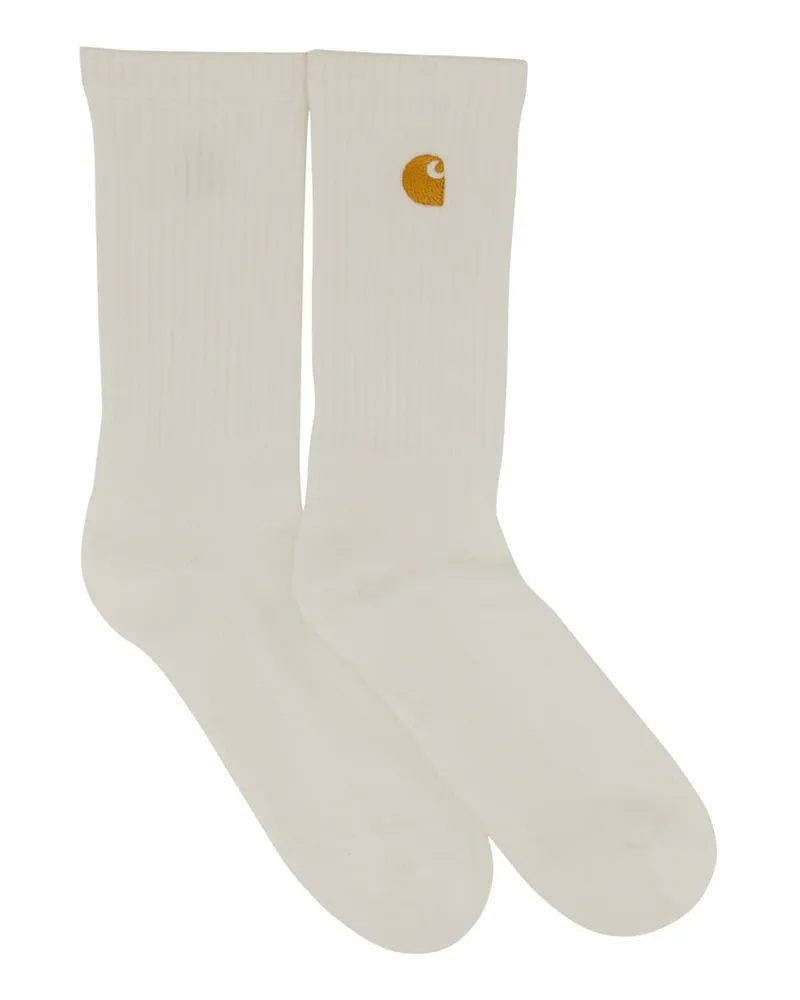 Carhartt WIP Calzini Con Ricamo Logo White