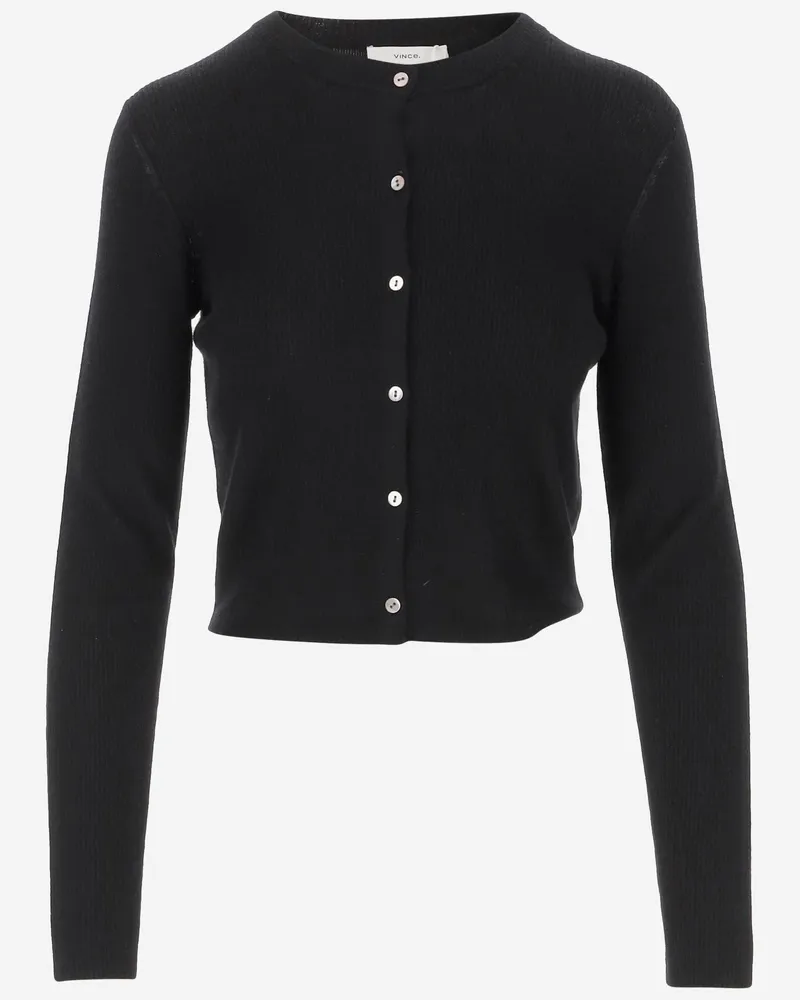 Vince Cashmere Blend Cardigan Black
