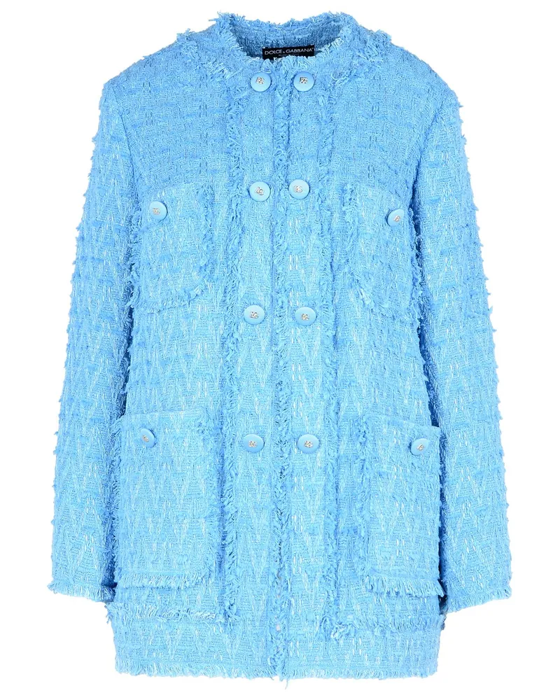 Dolce & Gabbana Hellblaue Baumwollmischjacke Light