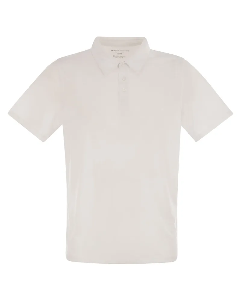 Majestic Majestätisches Baumwoll- und Lyocell Polo -Hemd White