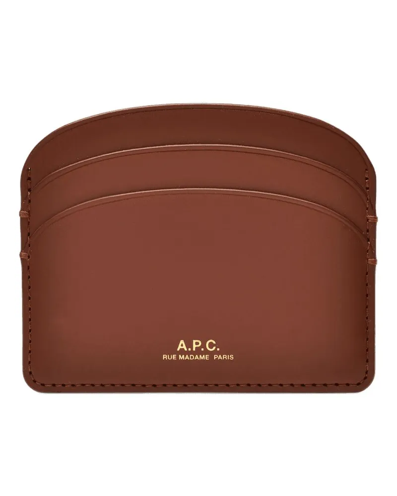 A.P.C. Demi Lune Card Holder  Haselnussleder Braun