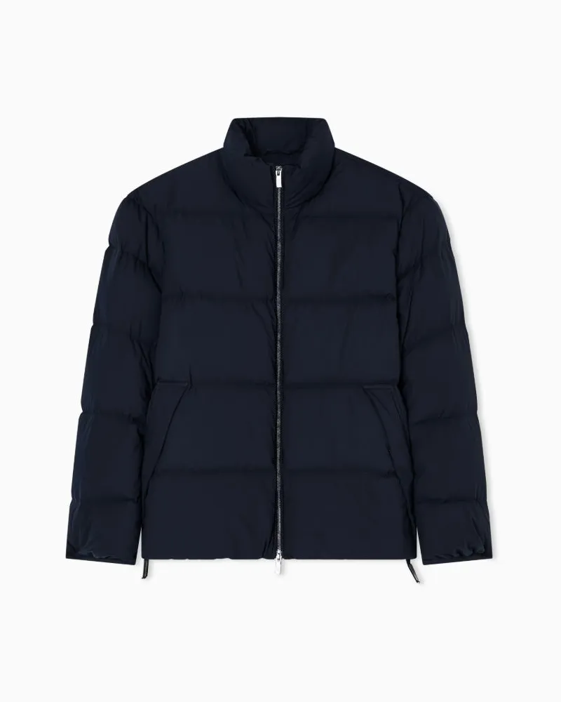 Emporio Armani Full Reißverschluss Nylon Down Jacke Blue
