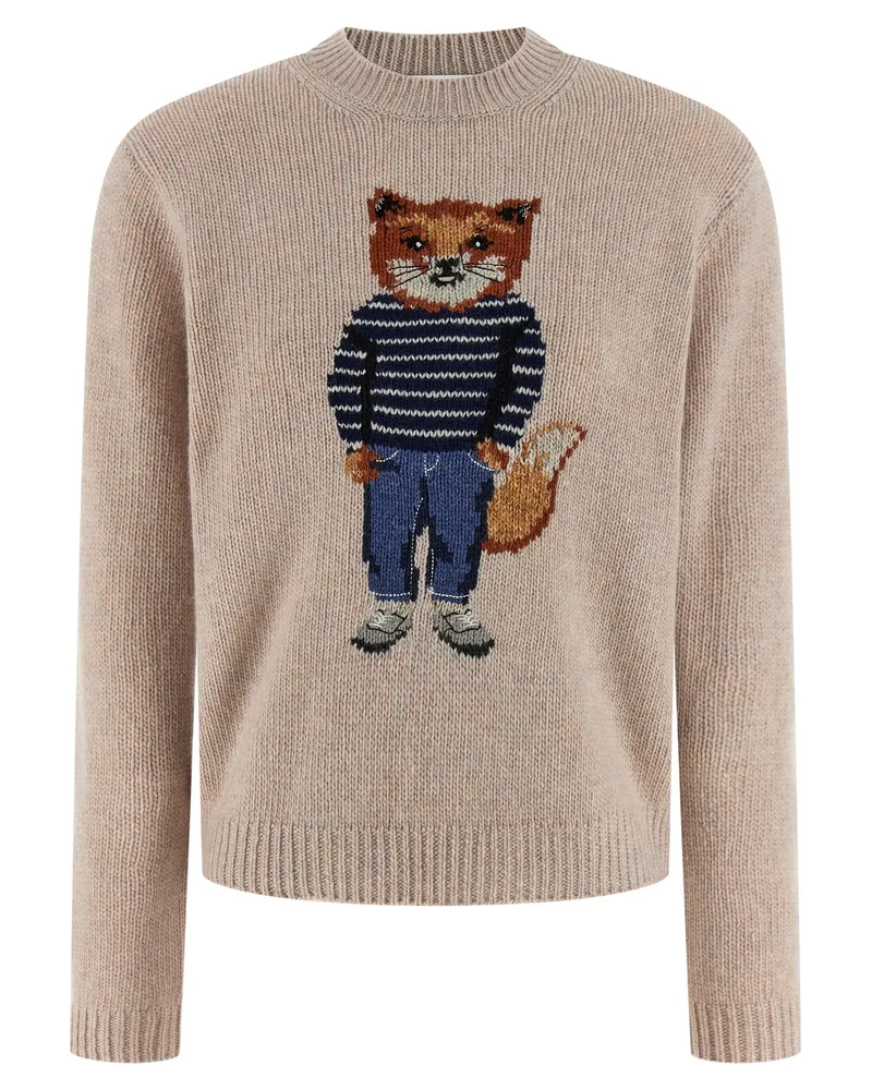 Kitsuné Pullover „Dressed Fox Beige