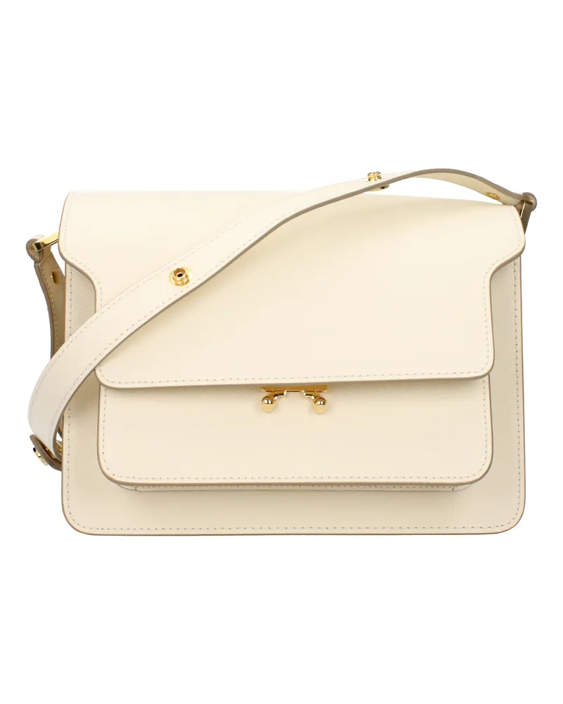 Marni Damens Umhängetaschen Beige/Kreideleder -